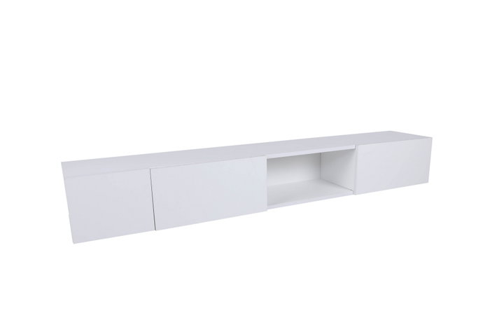 Hanah Home Soporte de TV Blanco 180cm Ancho x 30cm Alto x 25cm Profundidad con Amplio Almacenamiento para Sala de Estar Moderna